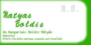 matyas boldis business card