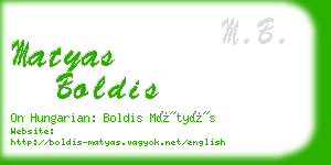 matyas boldis business card